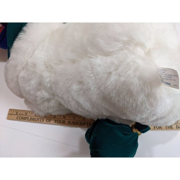 MTY International Crystal bear Holiday white Green Toys pouch  sitting 14 in - Picture 11 of 11